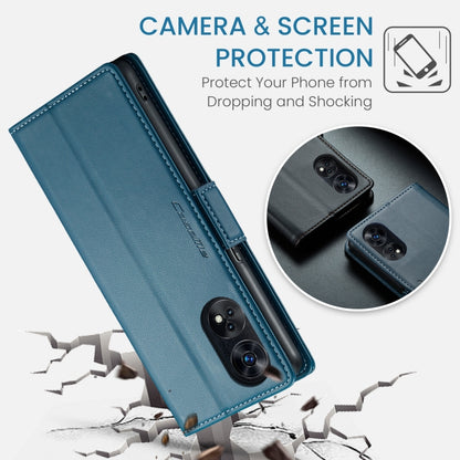 For OPPO Reno8 T 4G CaseMe 023 Butterfly Buckle Litchi Texture RFID Anti-theft Leather Phone Case(Blue) - OPPO Cases by CaseMe | Online Shopping South Africa | PMC Jewellery | Buy Now Pay Later Mobicred