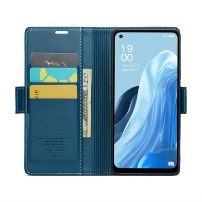 For OPPO Reno7 4G Indonesia/F21 Pro 4G/Reno8 4G CaseMe 023 Butterfly Buckle Litchi Texture RFID Anti-theft Leather Phone Case(Blue) - OPPO Cases by CaseMe | Online Shopping South Africa | PMC Jewellery | Buy Now Pay Later Mobicred