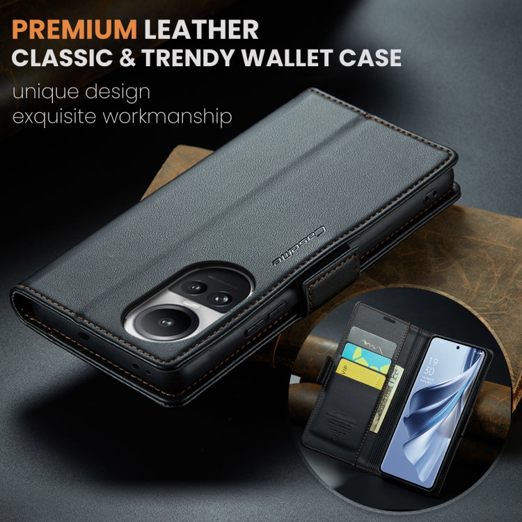 For OPPO Reno10 5G Global／Reno10 Pro Global CaseMe 023 Butterfly Buckle Litchi Texture RFID Anti-theft Leather Phone Case(Black) - OPPO Cases by CaseMe | Online Shopping South Africa | PMC Jewellery | Buy Now Pay Later Mobicred