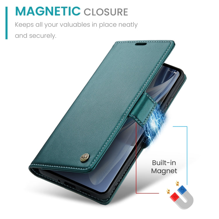 For OPPO Reno10 5G Global／Reno10 Pro Global CaseMe 023 Butterfly Buckle Litchi Texture RFID Anti-theft Leather Phone Case(Pearly Blue) - OPPO Cases by CaseMe | Online Shopping South Africa | PMC Jewellery | Buy Now Pay Later Mobicred