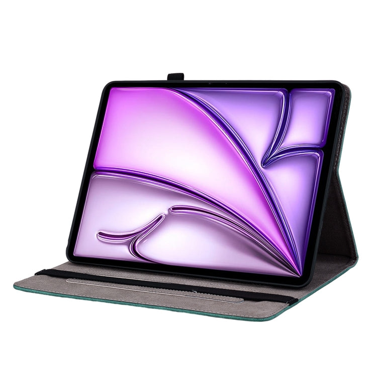 For iPad Air 11 2025 / 2024 Butterfly Rose Embossed Leather Smart Tablet Case(Green) - iPad Air 11 2025 / 2024 Cases by PMC TechLife | Online Shopping South Africa | PMC TechLife | Buy Now Pay Later Mobicred
