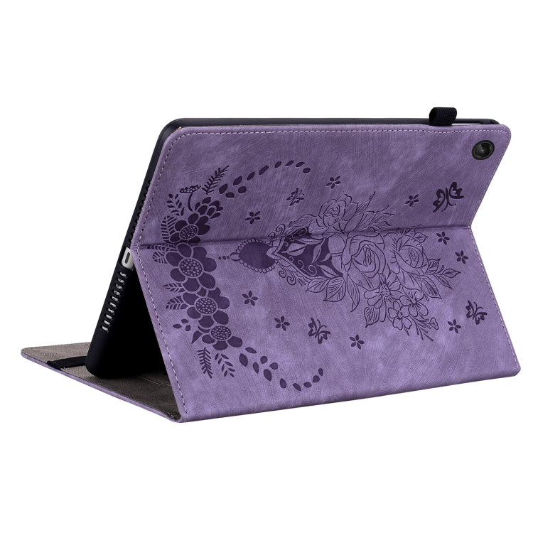 For Lenovo Tab M10 Plus 10.6 3rd Gen Butterfly Rose Embossed Leather Tablet Case(Purple) - Lenovo by PMC TechLife | Online Shopping South Africa | PMC TechLife | Buy Now Pay Later Mobicred
