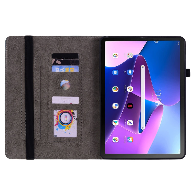 For Lenovo Tab M10 Plus 10.6 3rd Gen Butterfly Rose Embossed Leather Tablet Case(Green) - Lenovo by PMC TechLife | Online Shopping South Africa | PMC TechLife | Buy Now Pay Later Mobicred