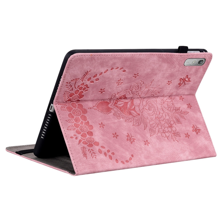 For Lenovo Tab P11 Gen 2 11.5 Butterfly Rose Embossed Leather Tablet Case(Pink) - Lenovo by PMC TechLife | Online Shopping South Africa | PMC TechLife | Buy Now Pay Later Mobicred