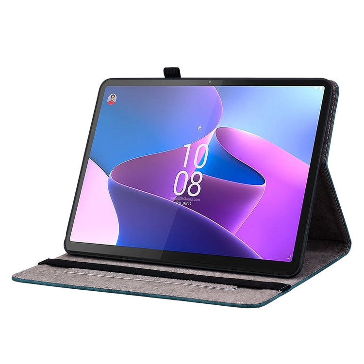 For Lenovo Tab P11 Pro Gen 2 11.2 Butterfly Rose Embossed Leather Tablet Case(Dark Blue) - Lenovo by PMC TechLife | Online Shopping South Africa | PMC TechLife | Buy Now Pay Later Mobicred