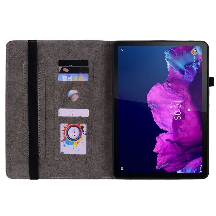 For Lenovo Tab P11 TB-J606F Butterfly Rose Embossed Leather Tablet Case(Green) - Lenovo by PMC TechLife | Online Shopping South Africa | PMC TechLife | Buy Now Pay Later Mobicred