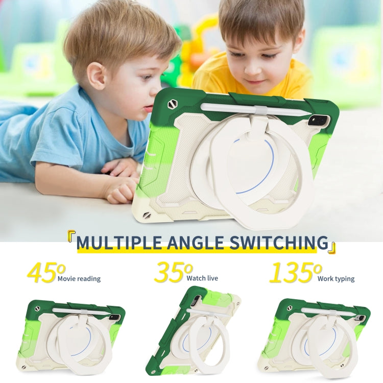 For Huawei MatePad 11 2023 Armor Contrast Color Silicone + PC Tablet Case(Colorful Green) - Huawei by PMC TechLife | Online Shopping South Africa | PMC TechLife | Buy Now Pay Later Mobicred