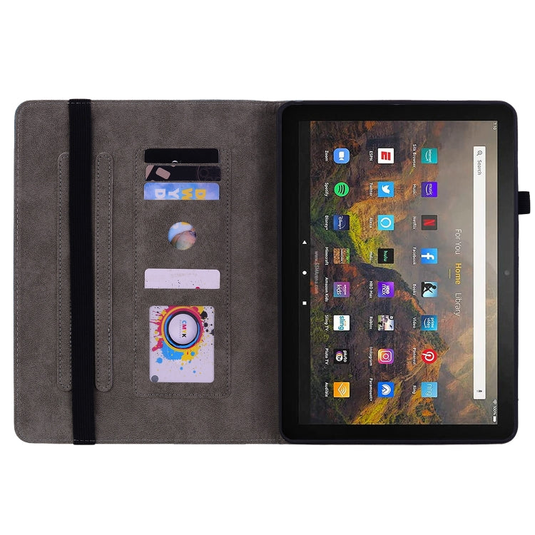 For Amazon Kindle Fire HD10 2021 Butterfly Rose Embossed Leather Smart Tablet Case(Pink) - Amazon by PMC TechLife | Online Shopping South Africa | PMC TechLife | Buy Now Pay Later Mobicred