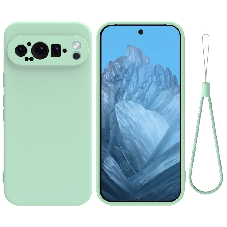 For Google Pixel 9 Pro Pure Color Liquid Silicone Shockproof Phone Case(Green) - Google Cases by PMC Jewellery | Online Shopping South Africa | PMC Jewellery | Buy Now Pay Later Mobicred