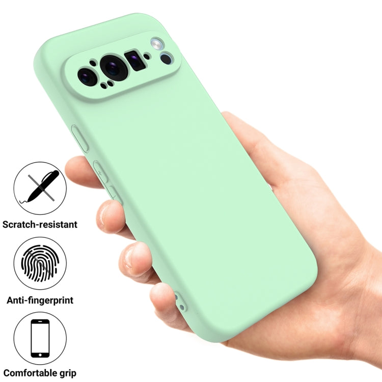 For Google Pixel 9 Pro Pure Color Liquid Silicone Shockproof Phone Case(Green) - Google Cases by PMC Jewellery | Online Shopping South Africa | PMC Jewellery | Buy Now Pay Later Mobicred