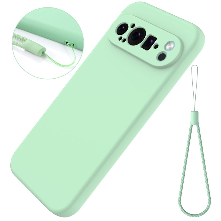 For Google Pixel 9 Pro Pure Color Liquid Silicone Shockproof Phone Case(Green) - Google Cases by PMC TechLife | Online Shopping South Africa | PMC TechLife | Buy Now Pay Later Mobicred