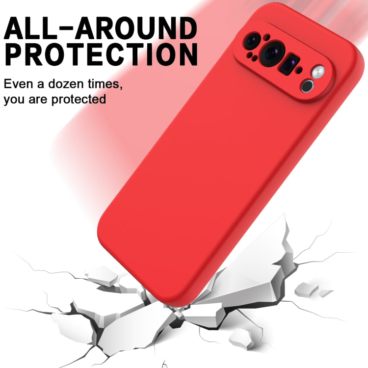 For Google Pixel 9 Pro Pure Color Liquid Silicone Shockproof Phone Case(Red) - Google Cases by PMC TechLife | Online Shopping South Africa | PMC TechLife | Buy Now Pay Later Mobicred