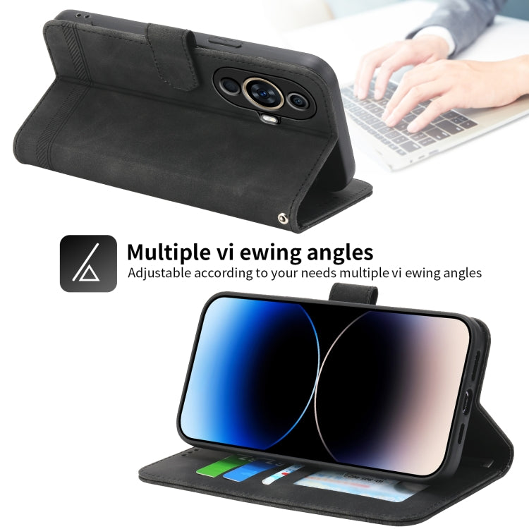 For Huawei nova 11 Dierfeng Dream Line TPU + PU Leather Phone Case(Black) - Huawei Cases by PMC TechLife | Online Shopping South Africa | PMC TechLife | Buy Now Pay Later Mobicred