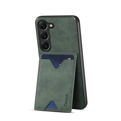 For Samsung Galaxy S24+ 5G Denior PU Back Cover Card Slot Holder Phone Case(Green) - Galaxy S24+ 5G Cases by Denior | Online Shopping South Africa | PMC Jewellery | Buy Now Pay Later Mobicred