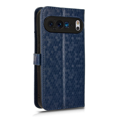 For Google Pixel 9 Pro Honeycomb Dot Texture Leather Phone Case(Blue) - Google Cases by PMC Jewellery | Online Shopping South Africa | PMC Jewellery | Buy Now Pay Later Mobicred