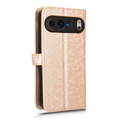 For Google Pixel 9 Honeycomb Dot Texture Leather Phone Case(Gold) - Google Cases by PMC Jewellery | Online Shopping South Africa | PMC Jewellery | Buy Now Pay Later Mobicred