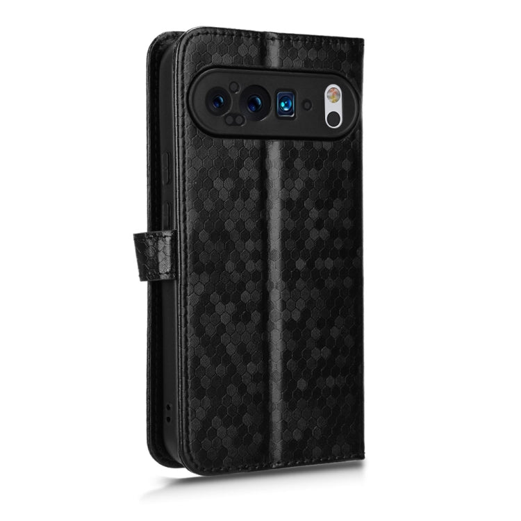 For Google Pixel 9 Pro XL Honeycomb Dot Texture Leather Phone Case(Black) - Google Cases by PMC Jewellery | Online Shopping South Africa | PMC Jewellery | Buy Now Pay Later Mobicred