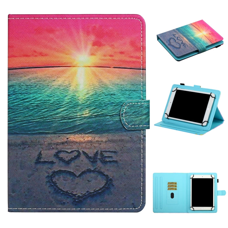 For 10 inch Universal Tablet PC Colored Drawing Pattern Horizontal Flip Leather Case with Holder & Card Slots(Sunrise) - 10 - 11 inch by PMC TechLife | Online Shopping South Africa | PMC TechLife | Buy Now Pay Later Mobicred