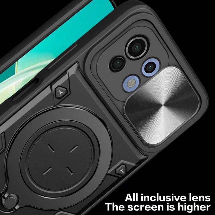 For Xiaomi Mi 11 Lite 4G / 5G CD Texture Sliding Camshield Magnetic Holder Phone Case(Silver) - Xiaomi Cases by PMC TechLife | Online Shopping South Africa | PMC TechLife | Buy Now Pay Later Mobicred