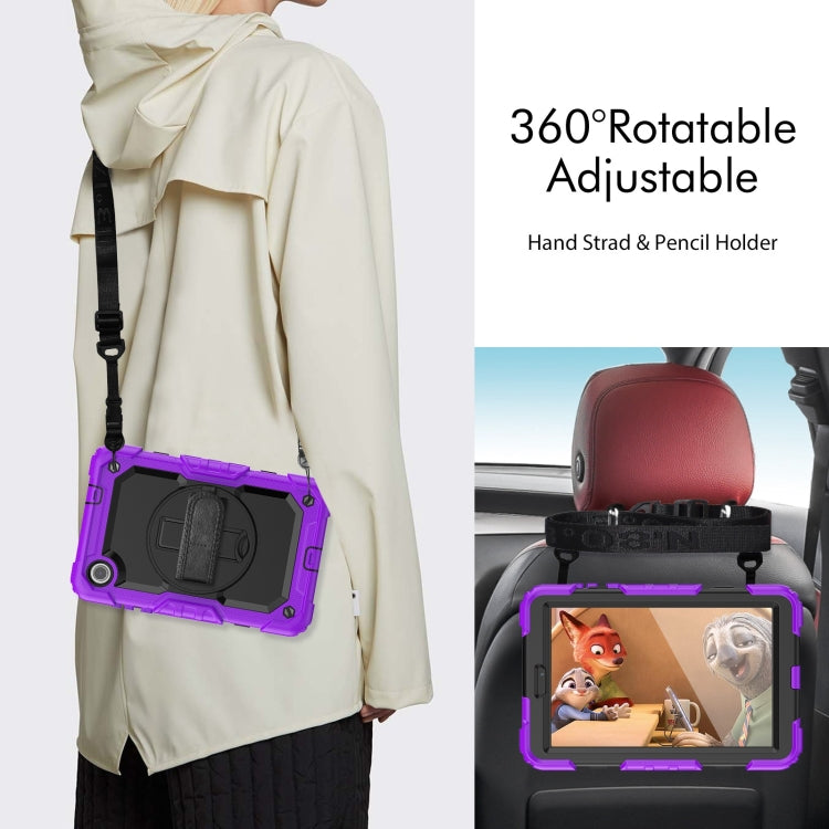 For Lenovo Tab M8 4th Gen Silicone Hybrid PC Tablet Case with Shoulder Strap(Purple) - Lenovo by PMC TechLife | Online Shopping South Africa | PMC TechLife | Buy Now Pay Later Mobicred