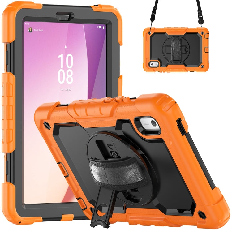 For Lenovo Tab M9 Silicone Hybrid PC Tablet Case with Shoulder Strap(Orange) - Lenovo by PMC Jewellery | Online Shopping South Africa | PMC Jewellery | Buy Now Pay Later Mobicred