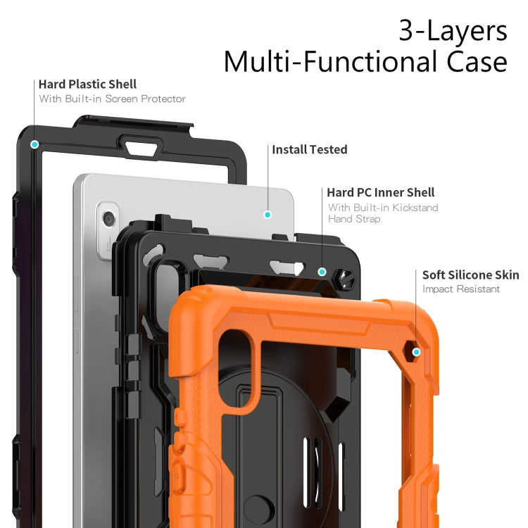 For Lenovo Tab M9 Silicone Hybrid PC Tablet Case with Shoulder Strap(Orange) - Lenovo by PMC TechLife | Online Shopping South Africa | PMC TechLife | Buy Now Pay Later Mobicred