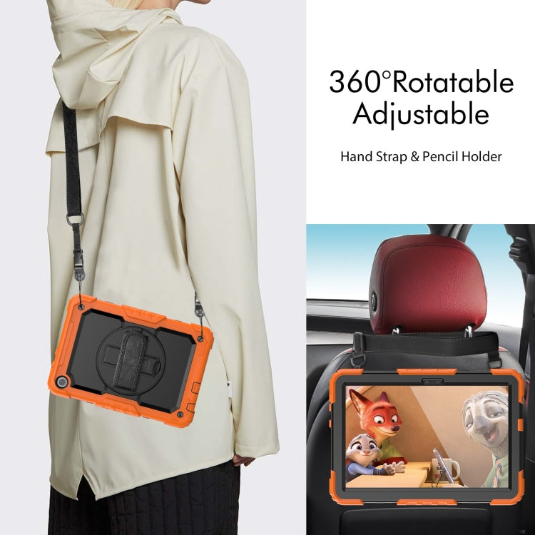 For Lenovo Tab M10 10.1 Gen 3rd Silicone Hybrid PC Tablet Case with Shoulder Strap(Orange) - free shipping - PMC TechLife - Order now!