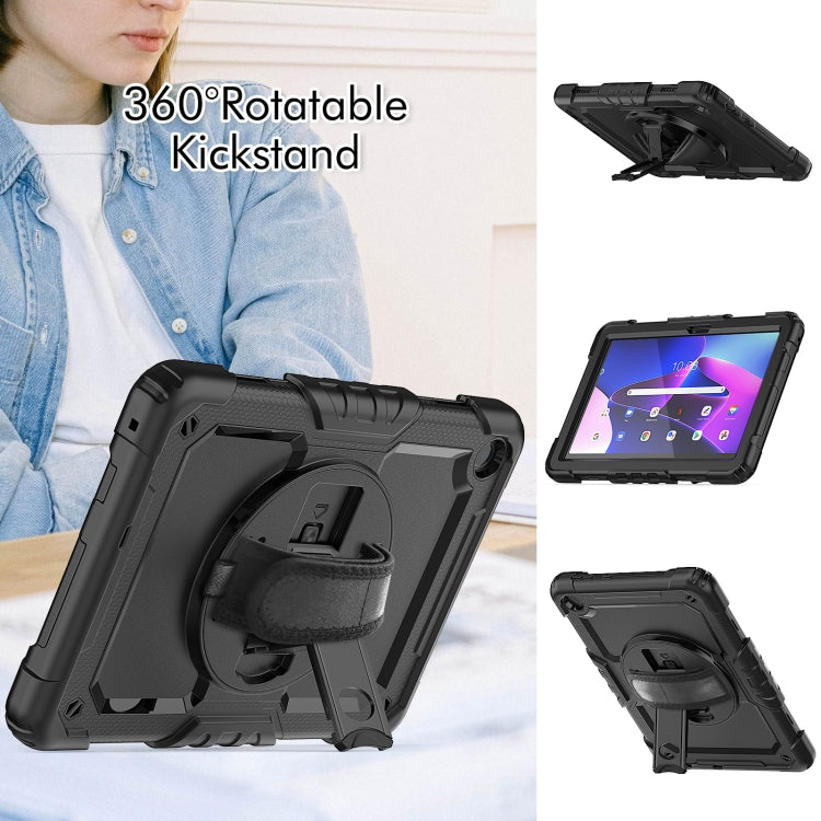 For Lenovo Tab M10 10.1 Gen 3rd Silicone Hybrid PC Tablet Case with Shoulder Strap(Black) - Lenovo by PMC TechLife | Online Shopping South Africa | PMC TechLife | Buy Now Pay Later Mobicred