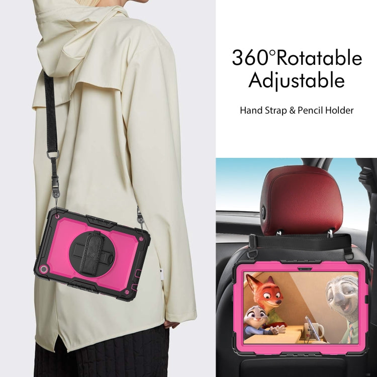For Lenovo Tab M10 10.1 Gen 3rd Silicone Hybrid PC Tablet Case with Shoulder Strap(Rose Red PC) - Lenovo by PMC TechLife | Online Shopping South Africa | PMC TechLife | Buy Now Pay Later Mobicred