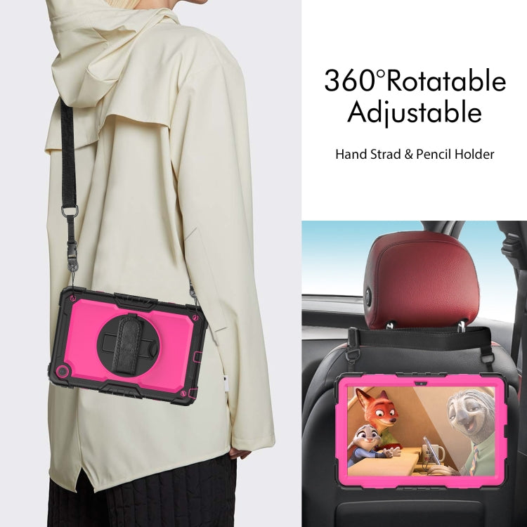 For Lenovo Tab M10 Plus 10.6 Gen 3rd Silicone Hybrid PC Tablet Case with Shoulder Strap(Rose Red PC) - Lenovo by PMC TechLife | Online Shopping South Africa | PMC TechLife | Buy Now Pay Later Mobicred