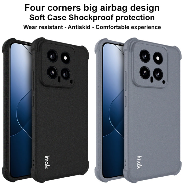 For Xiaomi 14 5G imak Shockproof Airbag TPU Phone Case(Matte Black) - 14 Cases by imak | Online Shopping South Africa | PMC Jewellery | Buy Now Pay Later Mobicred