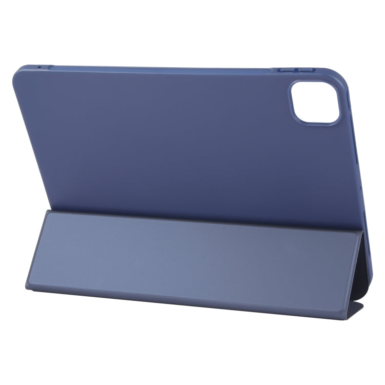 For iPad Air 11 2024 GEBEI 3-folding Holder Shockproof Flip Leather Tablet Case(Dark Blue) - iPad Air 11 2024 Cases by GEBEI | Online Shopping South Africa | PMC TechLife | Buy Now Pay Later Mobicred