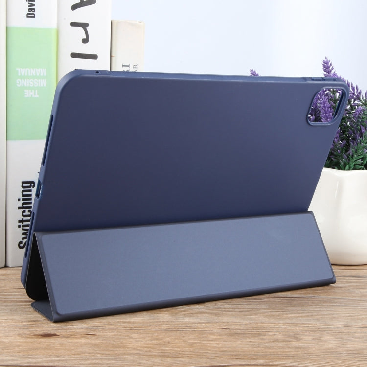 For iPad Air 11 2024 GEBEI 3-folding Holder Shockproof Flip Leather Tablet Case(Dark Blue) - iPad Air 11 2024 Cases by GEBEI | Online Shopping South Africa | PMC TechLife | Buy Now Pay Later Mobicred