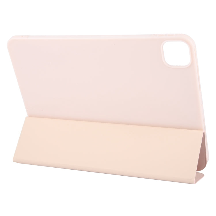 For iPad Air 11 2024 GEBEI 3-folding Holder Shockproof Flip Leather Tablet Case(Pink) - iPad Air 11 2024 Cases by GEBEI | Online Shopping South Africa | PMC Jewellery | Buy Now Pay Later Mobicred