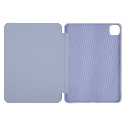 For iPad Pro 11 2024 GEBEI 3-folding Holder Shockproof Flip Leather Tablet Case(Light Purple) - iPad Pro 11 2024 Cases by GEBEI | Online Shopping South Africa | PMC Jewellery | Buy Now Pay Later Mobicred