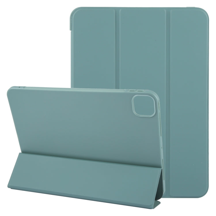 For iPad Pro 11 2024 GEBEI 3-folding Holder Shockproof Flip Leather Tablet Case(Dark Green) - iPad Pro 11 2024 Cases by GEBEI | Online Shopping South Africa | PMC TechLife | Buy Now Pay Later Mobicred