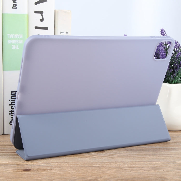 For iPad Air 13 2025 / 2024 GEBEI 3-folding Holder Shockproof Flip Leather Tablet Case(Light Purple) - iPad Air 13 2025 / 2024 Cases by GEBEI | Online Shopping South Africa | PMC Jewellery | Buy Now Pay Later Mobicred