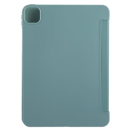 For iPad Air 13 2025 / 2024 GEBEI 3-folding Holder Shockproof Flip Leather Tablet Case(Dark Green) - iPad Air 13 2025 / 2024 Cases by GEBEI | Online Shopping South Africa | PMC Jewellery | Buy Now Pay Later Mobicred