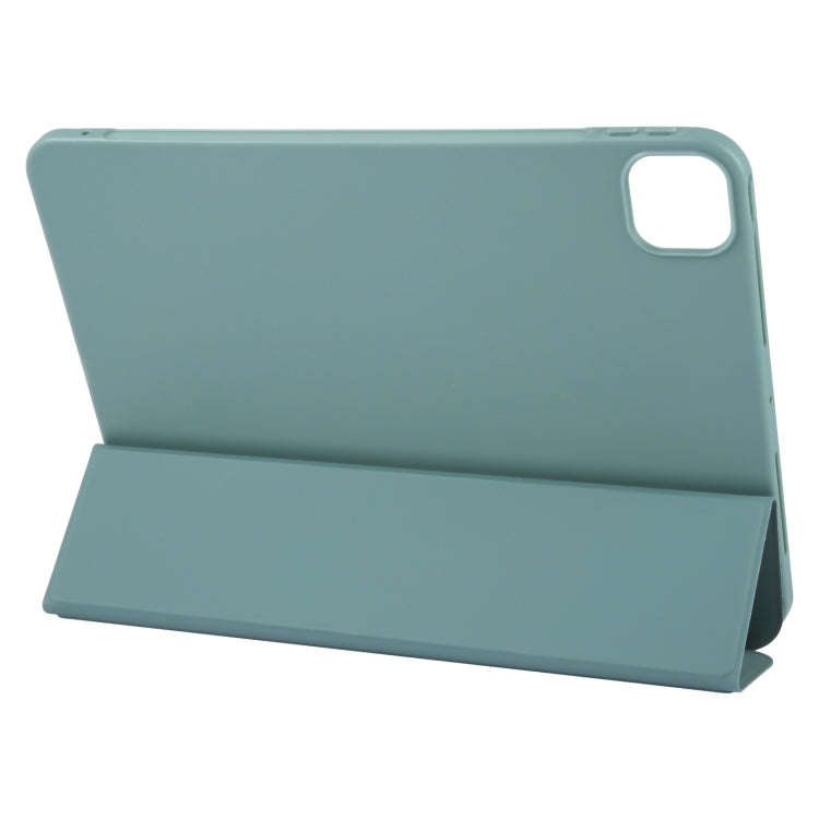 For iPad Air 13 2025 / 2024 GEBEI 3-folding Holder Shockproof Flip Leather Tablet Case(Dark Green) - iPad Air 13 2025 / 2024 Cases by GEBEI | Online Shopping South Africa | PMC Jewellery | Buy Now Pay Later Mobicred