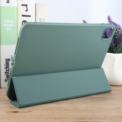 For iPad Air 13 2025 / 2024 GEBEI 3-folding Holder Shockproof Flip Leather Tablet Case(Dark Green) - iPad Air 13 2025 / 2024 Cases by GEBEI | Online Shopping South Africa | PMC Jewellery | Buy Now Pay Later Mobicred