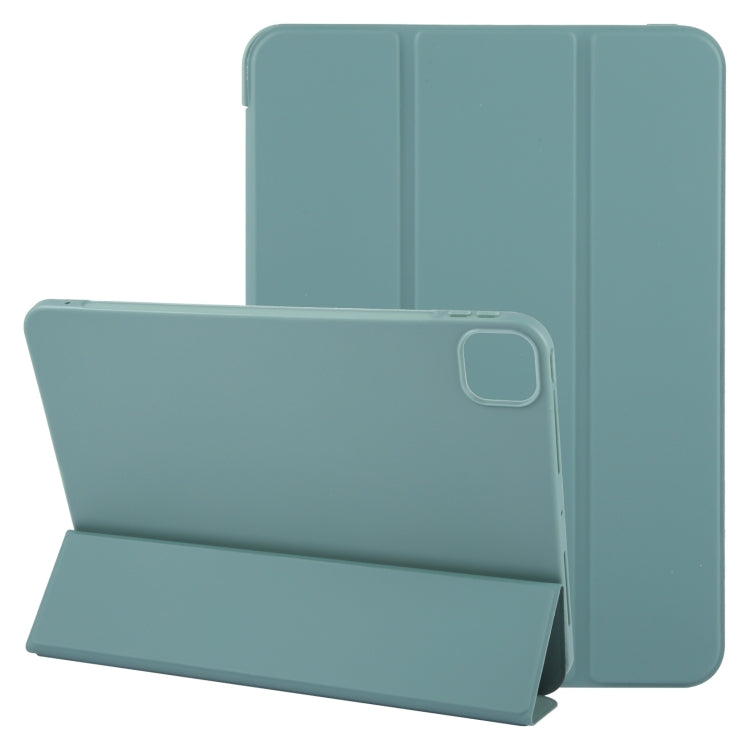 For iPad Pro 13 2024 GEBEI 3-folding Holder Shockproof Flip Leather Tablet Case(Dark Green) - iPad Pro 13 2024 Cases by GEBEI | Online Shopping South Africa | PMC Jewellery | Buy Now Pay Later Mobicred