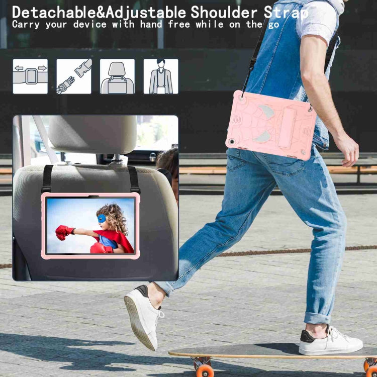 For Lenovo Tab M10 3rd Gen Spider Texture Silicone Hybrid PC Tablet Case with Shoulder Strap(Rose Gold) - Lenovo by PMC TechLife | Online Shopping South Africa | PMC TechLife | Buy Now Pay Later Mobicred