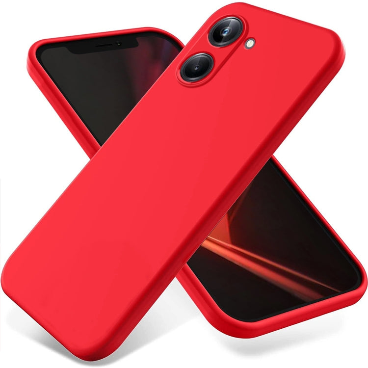 For Realme 10 Pro 5G Pure Color Liquid Silicone Shockproof Phone Case(Red) - Realme Cases by PMC Jewellery | Online Shopping South Africa | PMC Jewellery