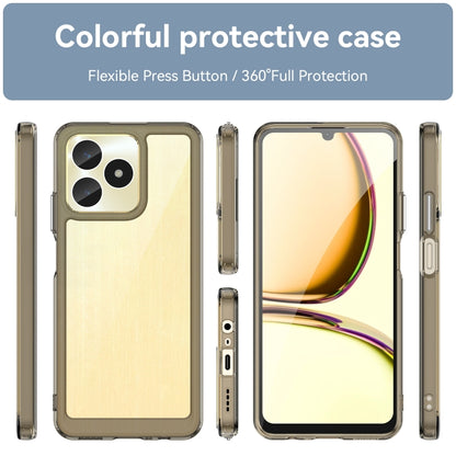 For Realme C51 Colorful Series Acrylic Hybrid TPU Phone Case(Transparent Grey) - Realme Cases by PMC Jewellery | Online Shopping South Africa | PMC Jewellery