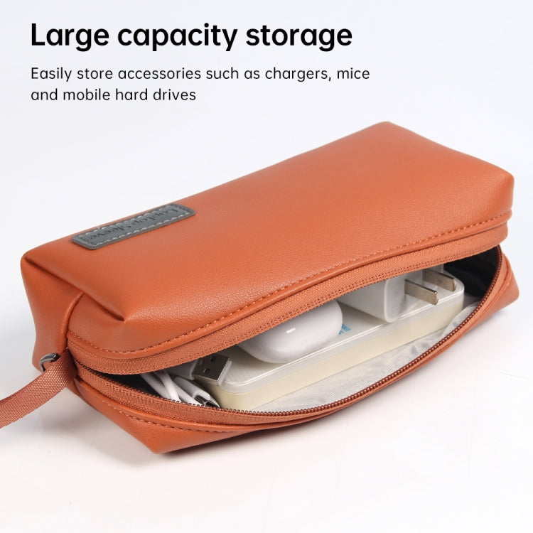 Waterproof PU Leather Laptop Accessory Bag(Brown) - Other by PMC TechLife | Online Shopping South Africa | PMC TechLife | Buy Now Pay Later Mobicred