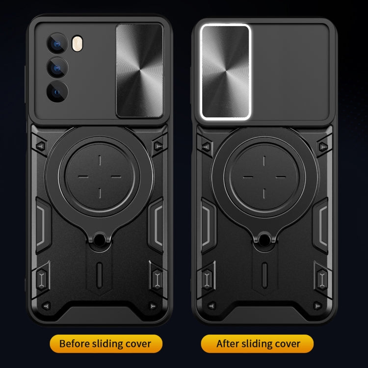 For Motorola Moto G62 CD Texture Sliding Camshield Magnetic Holder Phone Case(Silver) - free shipping - PMC TechLife - Order now!
