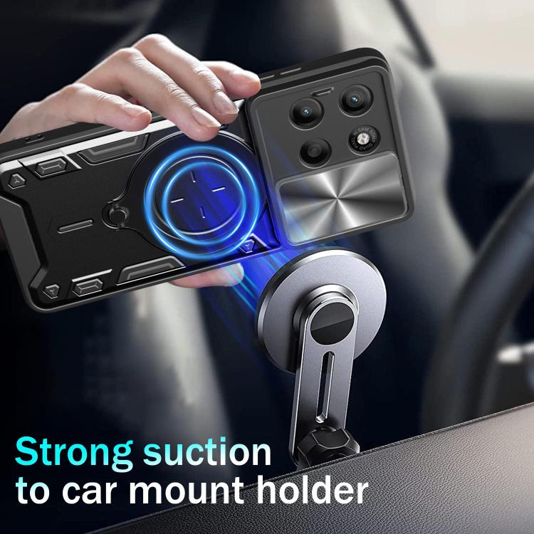 For Motorola Moto G15 CD Texture Sliding Camshield Magnetic Holder Phone Case(Black) - free shipping - PMC TechLife - Order now!