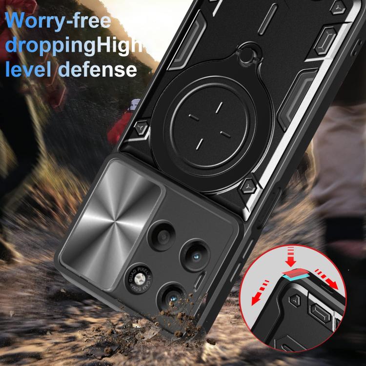 For Motorola Moto G15 CD Texture Sliding Camshield Magnetic Holder Phone Case(Red) - free shipping - PMC TechLife - Order now!