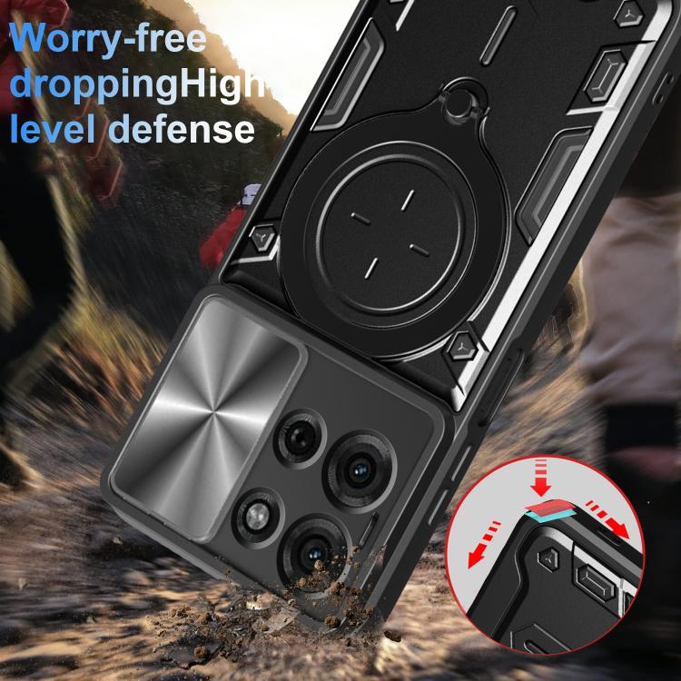 For Motorola Moto G75 5G CD Texture Sliding Camshield Magnetic Holder Phone Case(Blue) - free shipping - PMC TechLife - Order now!