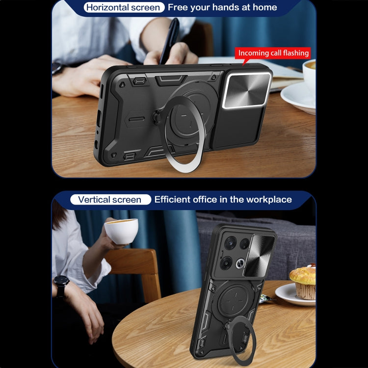 For OPPO Reno8 Pro 5G CD Texture Sliding Camshield Magnetic Holder Phone Case(Red) - free shipping - PMC TechLife - Order now!